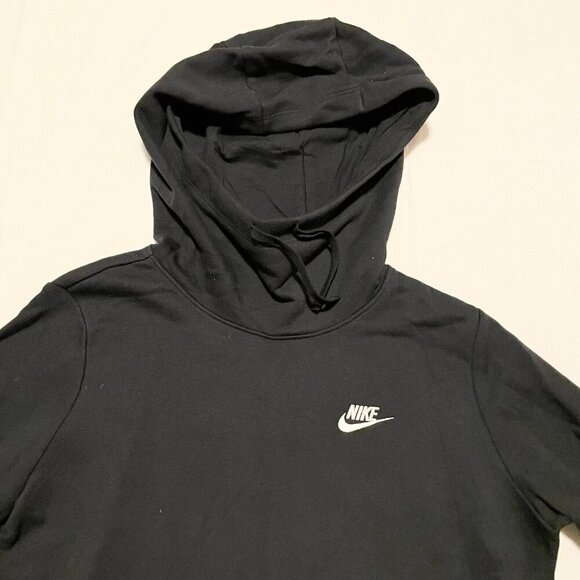 Nike Black Funnel Neck Pullover Logo Swoosh Sweatshirt Womems Medium - Picture 2 of 16